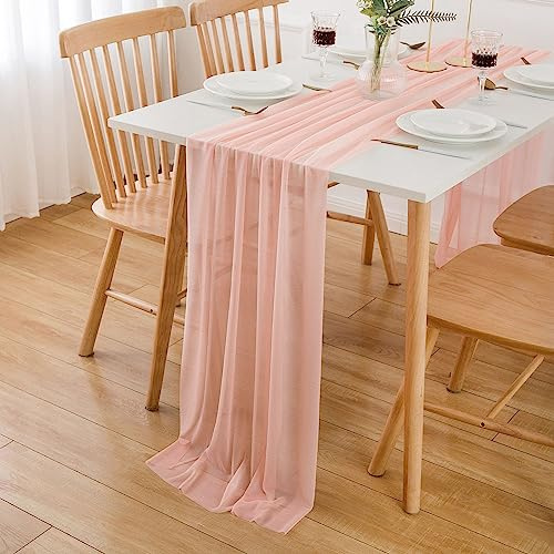 AOKSUNOVA Tischläufer Stoff Tischläufer Chiffon Hochzeit Tischdekoration 300x70cm