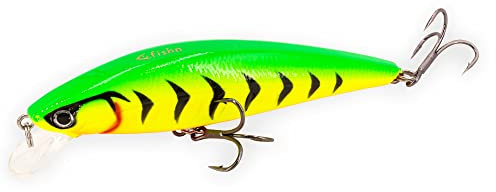 FISHN GRUMPY Puncher Wobbler, Floating, Gewicht: 11.8g, Länge: 8.5cm, Kunstköder/Angelköder zum Angeln auf Raubfische wie Zander, Hecht, Barsch, Forelle (FIRE TIGER)