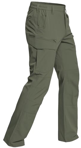 CARWORNIC Herr snabbtorkande taktiska byxor lätta vandringsbyxor fiskebyxor stretch cargobyxor, Armégrön, 32W x 30L