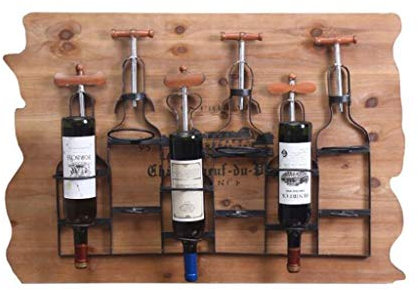 Botelleros,Botellero Soporte Pared Metal 6 Botellas | Estantería de Pared Tipo Loft Estantería de Pared | Botellero de Vino | Vinoteca Cubo Estilo Retro Industrial