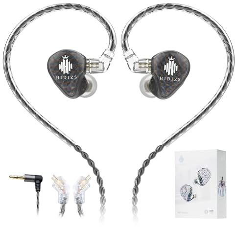 Hidizs MS1-Galaxy Earphones Wired In-ear Monitors IEM, High-Performance Dual Magnetic Circuit Dynamic Driver, 3.5mm Plug, Inline Control Microphone Detachable, 0.78mm 2 Pin Cable