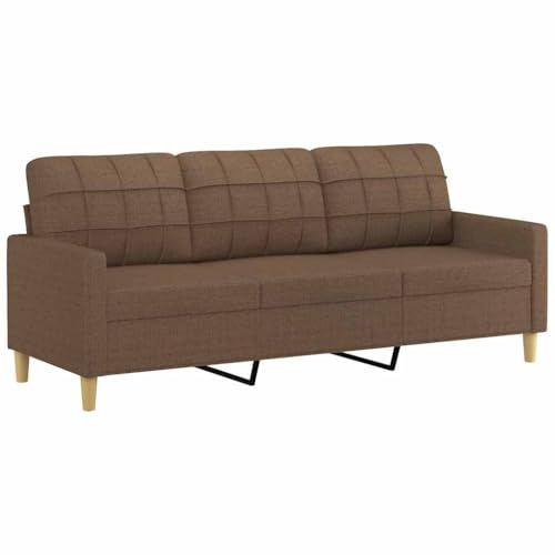 vidaXL Sofá de 3 plazas de Tela marrón 180 cm, sofá, loveseat, sofá de salón, sofás, sofá tapizado, Asientos de salón, sofá de 3 Personas