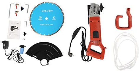 Sierra circular manual, potencia máxima de carga 5800 W, profundidad máxima de corte 13,5 cm, velocidad 3800 r/min, diámetro de la hoja de sierra 35 cm con 350 hojas de corte de piedra