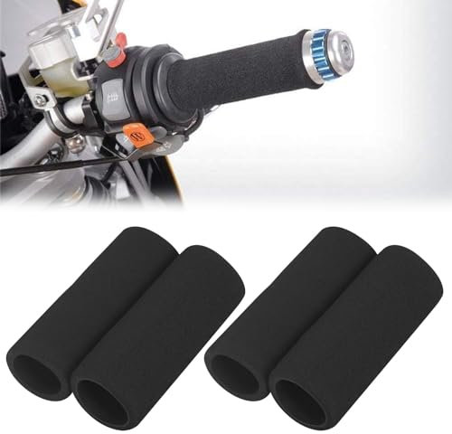 Empuñaduras de Espuma Anti-Vibración para Motocicleta, Puños Manillar Moto Antideslizantes, Agarre Cómodo, Manga Aplicable 3.17-3.68CM, 2 Pares