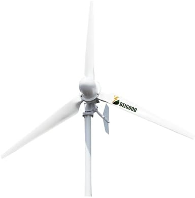Molino de viento de energía libre de 1000W, turbina aerogeneradora Horizontal a bajas Rpm, proyecto de uso doméstico de alta eficiencia, barco agrícola Kit De Generador EóLico ( Color : Bianco , Size