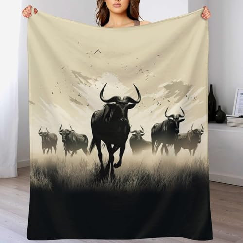 PAZZK Kuh Decke, Flannel Tagesdecke Couchdecke Sesseldecke Wohndecke Vier Jahreszeiten Decke Kuscheldecke Sofadecke Mit Muster,（180×200cm）