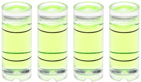 QUARKZMAN 4Pcs Niveau à Bulle Cylindrique 8x20mm Mini Niveaux à Bulle d'Esprit Bullseye pour Nivellement Trépied d'Appareil Photo Télescope Atelier Tourne-Disque Images Cadre, Vert