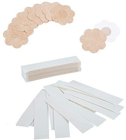 Tbwisher Fashion Beauty Tapes (30 Stück) Doppelseitig für Mode und Körper ＆ Klebende BH-Blütenblatt-Tops (10 Paar blütenförmige Brustwarzenbezüge)…