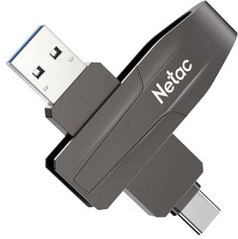 Netac SSD Portatile a Stato Solido da 1 TB Esterno con Dual USB 3.2 Gen 2, Velocità di Lettura 550 MB/s, USB A e C 2 in 1 per Laptop e Tablet