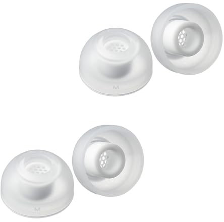 AZLA SednaEarfit MAX TWS 6 White – Earbud Tips for Wireless Headphones - Noise Canceling Earbuds Replacement Tips - Eartips Compatible with Sony, Samsung, Sennheiser, and Devialet (White, M)