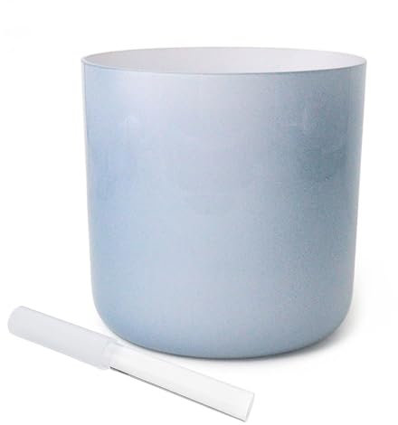Kristall-Klangschalen-Set, 17,8 cm, E-Note, blauer Farbverlauf, Alchemie, Chakra-Schale für Yoga, Meditation, Klangheilung, mit Klöppel und O-Ring, 432 Hz Frequenz