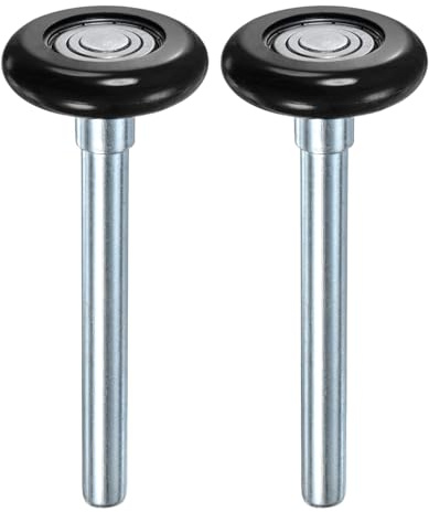 M METERXITY 2-Pack Nylon Garage Door Rollers, 1.8/ 46mm Quiet Garage Door Wheels 4.3/ 108mm Stem, High Load 6200zz 8 Balls Sealed Precision Bearing for Garage Doors [Black]