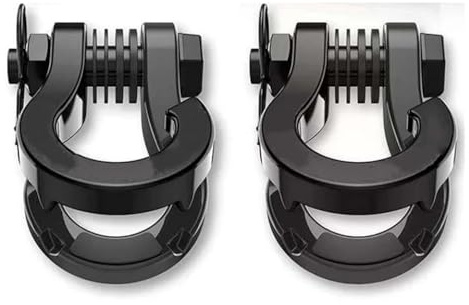 IBNA 2 Uds para Jeep para Compass 3/4 D Anillo Grillete 4.75 Toneladas 4x4 Todoterreno Gancho De Cabrestante Gancho de Remolque(Negro)