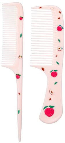 2 PCS Girls Kids Comb Set, Small Cute Combs Girls Hair Brush, Mini Fat Tooth Comb for Toddlers Curl Brush Travel Hairdressing Hair Styling Combs for Baby Children (Pink2)