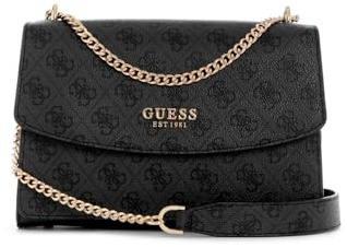 GUESS Calista Convertible Xbody Flap Bag Coal Logo