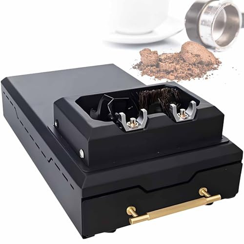 vnmudzeo Attrezzatura per La Pulizia dei Fondi di caffè Staccabile, Contenitore Fondi di Grande capacità, Pulitore Automatico per Portafiltri da caffè da 150 W Black