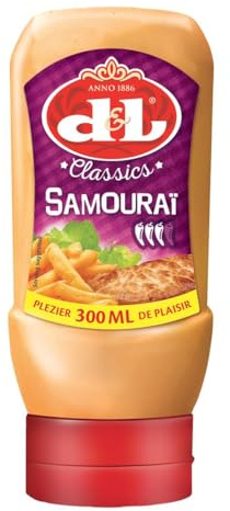D&L Classics Samurai Sauce - 6x 300ml - belgische Samourai Soße, leicht scharfe Würz-Sauce von Devos & Lemmens, zu Burger & Pommes, Enchiladas, Burritos, Tacos und Nachos, zu Chicken Wings
