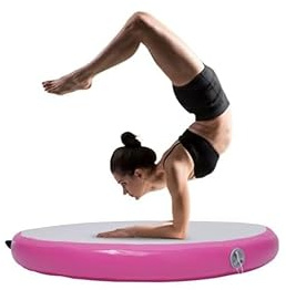 Aufblasbare Yoga Trainings Gymnastikmatte, Air Matte Track Tumbling Matte | Runde Tumbling Yogamatte mit Luftpumpe für Taumel, Turnhalle, Ausbildung, Cheerleading, Airblock für 1-2 Personen 100*10cm