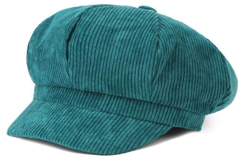 Vayliro Schirmmütze Barett Mütze Winter Mütze Achteckige Kappe Cord Newsboy Caps Baskenmütze Maler Hüte Ballonmütze Warm Hüte Reisehut Malerhut für Frauen Frühling Herbst,1 Stück,Pfauengrün