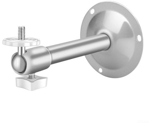 Support mural réglable en acier inoxydable pour caméras de surveillance de sécurité - Support de montage pivotant à 360° - 17 x 9 cm - Support de surveillance en métal blanc pour intérieur et