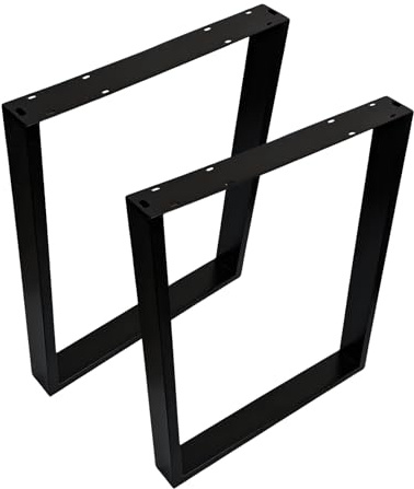 Gedotec 2 Tischbeine O-Form, schwarzes Metall 710 x 580 mm, Tischkufe im Industriedesign, Tischgestell aus Stahl für Esstisch Schreibtisch oder DIY Möbel, mit Filzgleiter