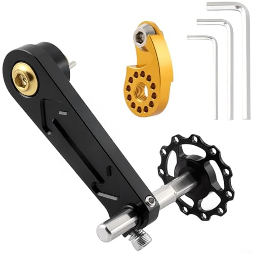 EffiFish Tensor de guía de cadena de bicicleta de aleación de aluminio CNC para MTB de una sola velocidad, anticaídas con montaje ajustable, negro (negro + regulador)