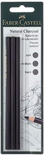 FABER-CASTELL 117498 - Kohlestift PITT fettfrei, 3er Packung