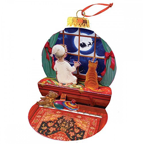 Pop Up 3D Weihnachten Ornament Karte Baum Anhänger Karte PopShot Mitternacht Mond 10x13 cm