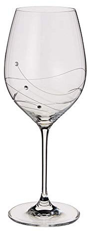 Dartington Crystal Glitz Goblets, Set of 2 | Embellished with Sparkling Crystal Elements | 240mm | 520ml | Perfect for Special Occasions | Classy and Elegant Glassware | Perfect for Entertaining