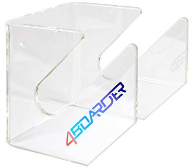 4boarder® Single Wandhalterung für Wakeboard, Kiteboard, Snowboard, Pennyboard, Longboard und Skateboard, durchsichtig