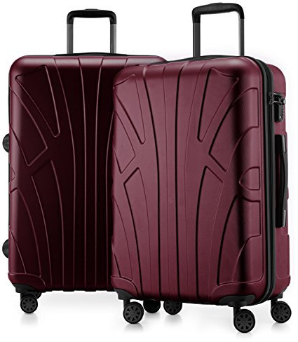 suitline - 2er Koffer-Set Trolley-Set Rollkoffer Hartschalen-Koffer Reisekoffer, TSA, 66 cm, 100% ABS, Matt