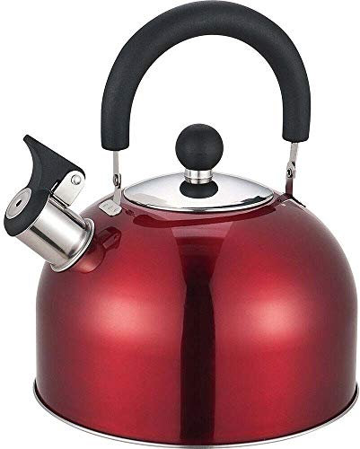 2.5L Stainless Steel Lightweight Whistling Kettle New (Red)