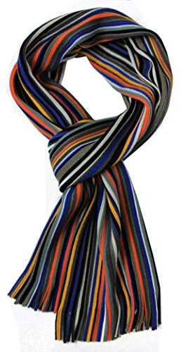 Rotfuchs Strickschal Damenschal Winterschal Herrenschal Streifen grau orange 190 x 25 cm Made in Germany R599