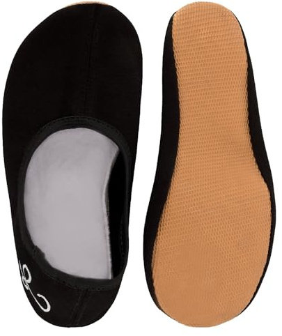 Siegertreppchen Gymnastikschuhe Stoff (Größe 32) Schwarz Turnschläppchen für Mädchen & Jungen - Ballettschuhe atmungsaktiv & rutschfest – Schläppchen – Ballerinas