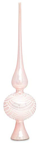 SIKORA SP6 Highlights Christbaumspitze aus Glas mit Glitzer Verzierung 2 Größen, Farbe:Rosa, Größe:H ca. 29 cm (für Bäume von ca. 120 bis 170 cm)