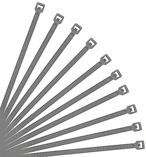 XINGO Silver Gray Cable Ties Pack of 500, 200mm x 3.6mm, Premium Nylon Durable Zip Ties, Self-Locking UV Resistant Nylon Plastic Wire Ties for Indoor and Outdoor