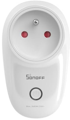 Prise Connectée WiFi, SONOFF S26R2 TPE-FR Prise Intelligente, Compatible avec Alexa, Google Home, 16A Prises de Courant avec Commande Vocale, Contrôle à Distance et Programme de Temps via eWeLink APP
