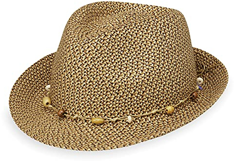 Wallaroo Hat Company – Women’s Waverly Trilby Fedora – Short Brim, Packable Design and Adjustable Sizing for Medium Crown Sizes – Trendy and Chic Sun Hat for Casual All-Season Style (Mixed Brown)