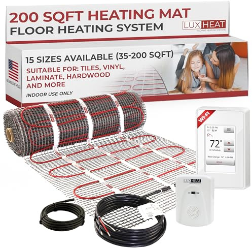 LuxHeat - 200 sq ft (240v) floor heating kit electric underfloor heating system for under tiles and laminates underfloor heating kit includes