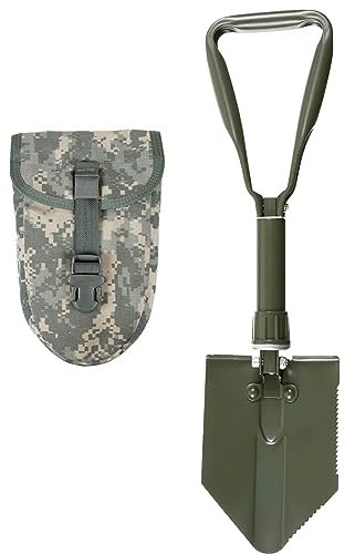 Vanga pieghevole, 3 pezzi, verde oliva, con tasca originale.