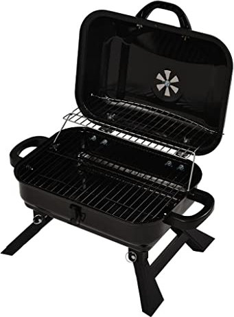 AHTCPO Gril À Charbon de Bois Portable avec Poignée de Transport, Grilles de Barbecue Pliables pour Le Camping en Plein Air Cuisine Randonnée Pique-niques