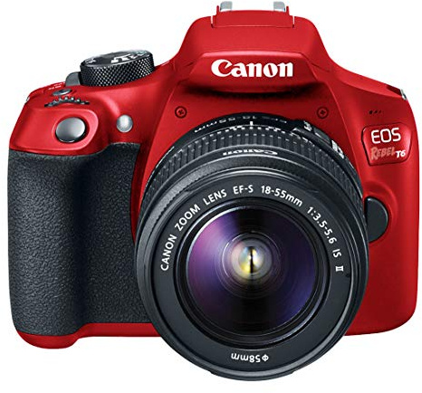 Canon EOS Rebel T6 Digital SLR Camera Kit with EF-S 18-55mm f/3.5-5.6 is II Lens (Limited Edition Red) (Renewed)
