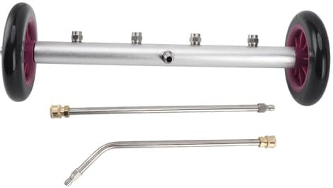 Unterboden-Hochdruckreiniger-Reiniger, Oberflächenreiniger, Leistungsstarker Hochdruckreiniger-Aufsatz, 16 Zoll, 4000 PSI, Unterboden-Autowasch-Wasserbesen mit (Lila Schwarz)