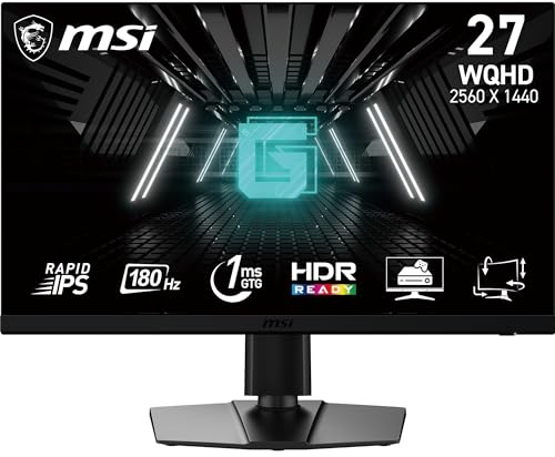 MSI G272QPF E2 27 2560 x 1440 (QHD) Computer Monitor, 180Hz, Adaptive Sync, HDMI, DisplayPort, VESA Mount, Tilt, Height Adjustable, Speaker, 1ms, Black