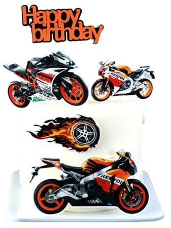 Cupcake Bastoncino,Stuzzicadenti Bandiera 5 Pezzi Moto Cupcake Toppers Decorazione Cupcake Bambini Compleanno Matrimoni Docce per Bambini Articoli per Feste di Nozze Bomboniere Decor