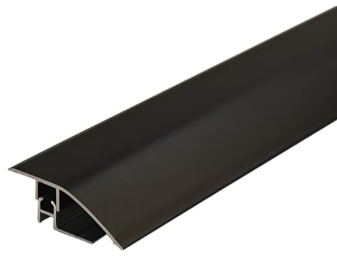 ZZLQIAN Alu Übergangsprofil,Inklusive Basisprofil,Teppich Laminat Parkett Übergangsschiene, Abschluss Anpassungsprofil,90 × 4.3 cm, Bödenleiste,Abdeckleisten,Höhenausgleich von 6-12 mm(Schwarz)