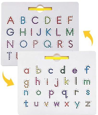 Edizione Con Alfabeto Magnetico Bifacciale 2 In 1 | Lavagna Per Esercitarsi Con Lettere Magnetiche | Magneti Che Tracciano La Lavagna 'alfabeto | Imparare Le Lettere Per Bambini, Tavolo Da