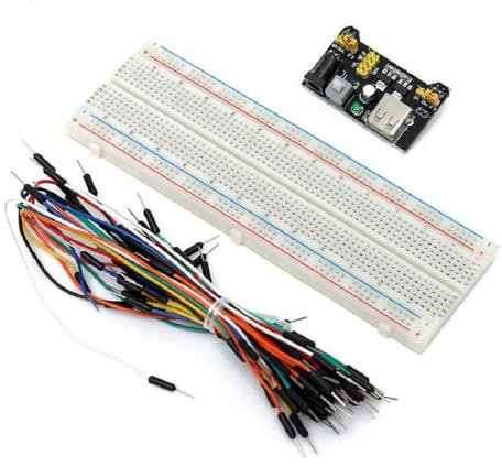 Solderless Breadboard Kit, Breadboard Kit with 60 Pcs Jumper Wires, 830 Point Breadboard and 3.3V 5V Power Supply Module for Electronic Project
