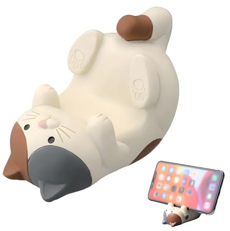 LUHOCIY Handyhalter Katze, Niedlicher Handyhalter, Handyhalterung, Tisch Handy Ständer Süßer, Sehr Niedlicher Handyständer, Geeignet für Verschiedene Tische Wie Esstisch/Bürotisch/Nachttisch