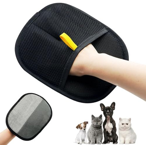 Cymwer Pet Grooming Gloves, Tierhaarentferner Handschuhe for Hund & Katze Waschen Entfilzen Grooming, Double Sided Grooming Glove for Haustiere lang/kurz/kräuseln Haar